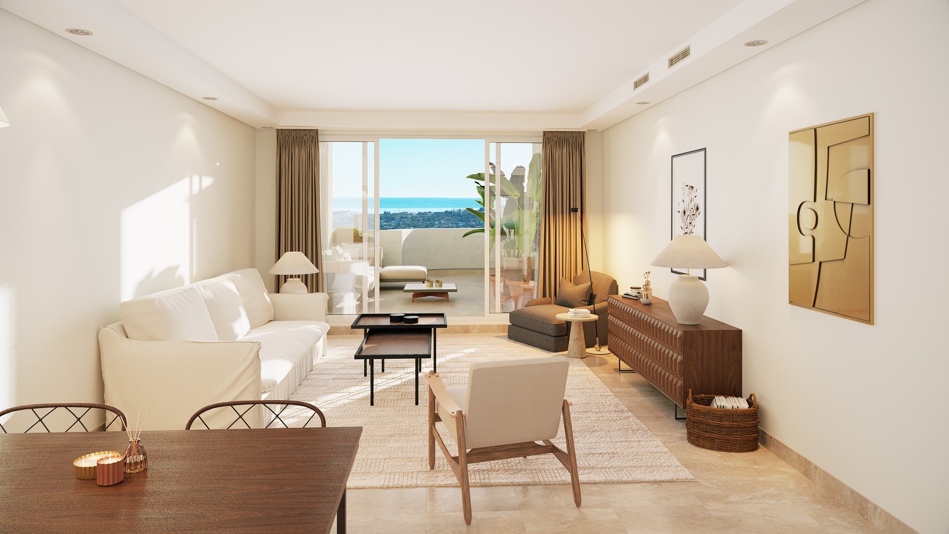 Aloha Golf: Moderno apartamento de 2 habitaciones en urbanización recién desarrollada